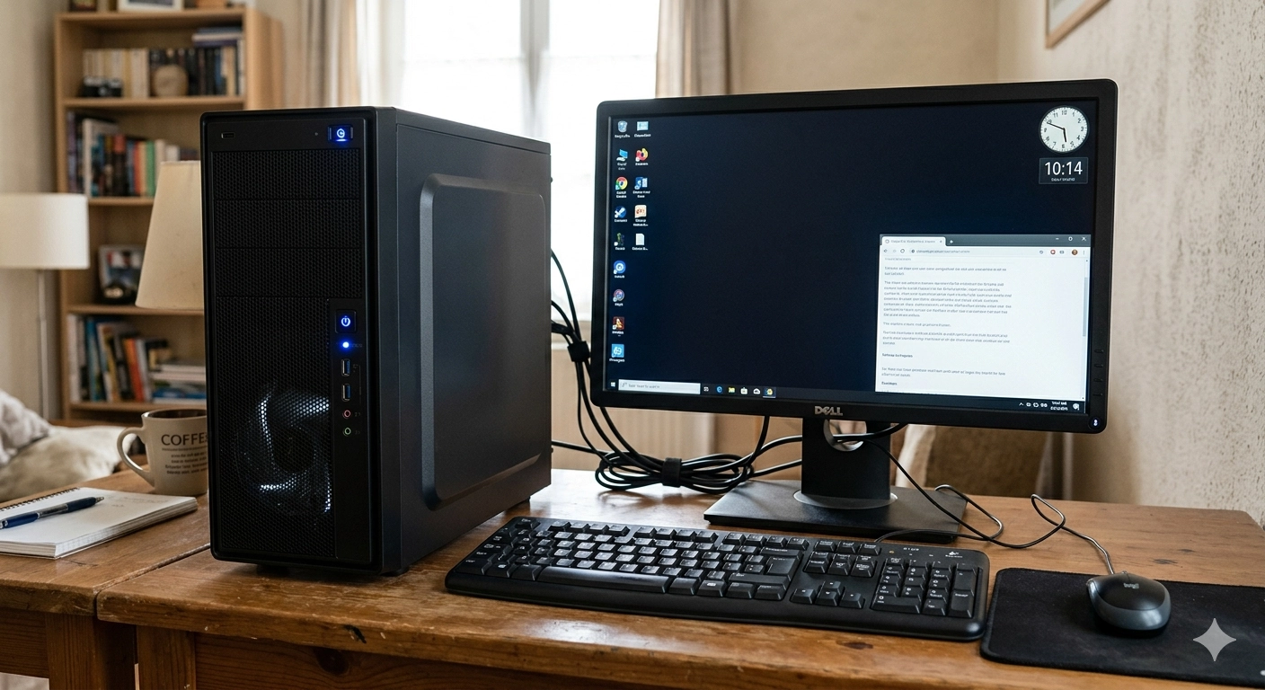 Desktop PC and monitor setup