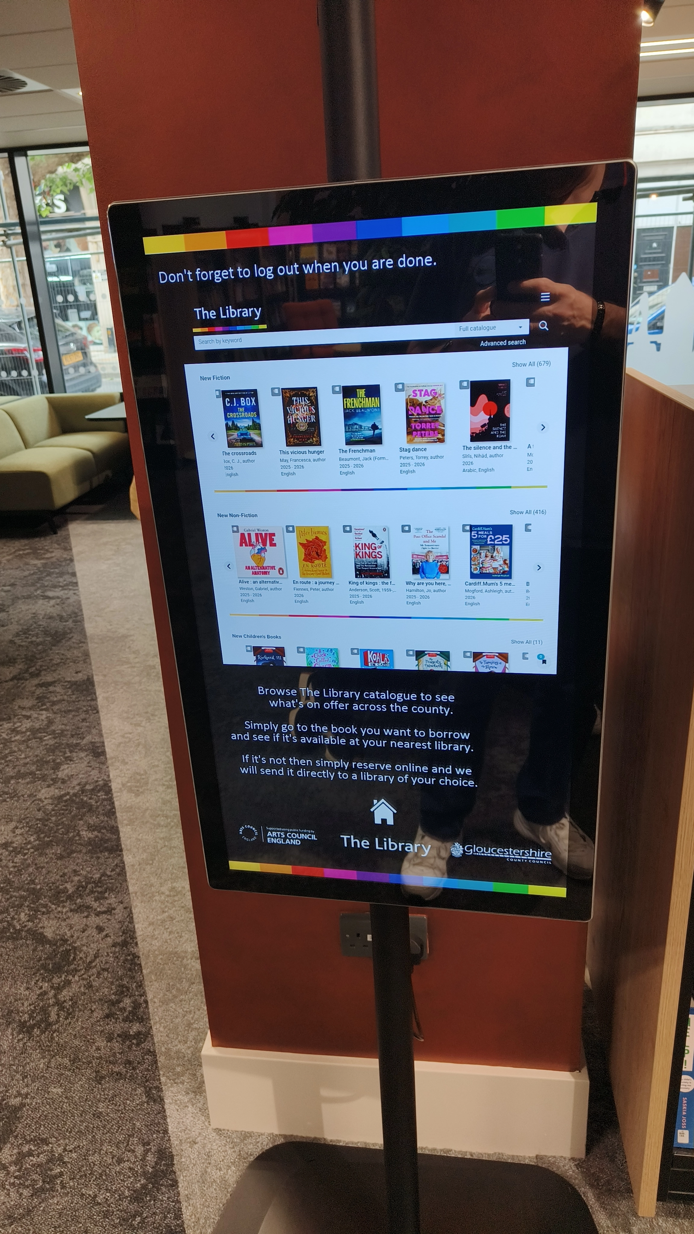 Gloucester Library touchscreen installation